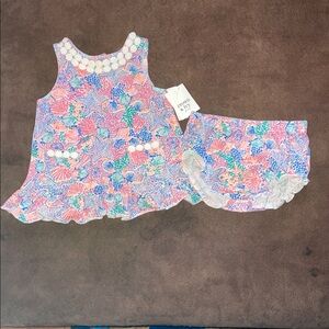 NWT Crown & Ivy Multicolor Baby Dress with Bloomers Size 18 Month